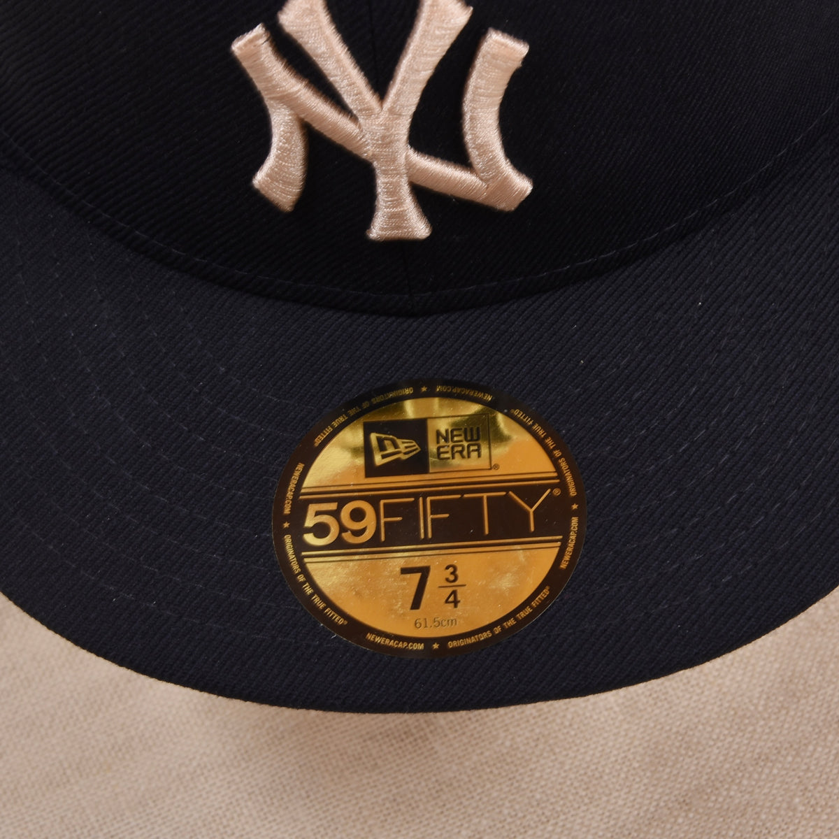 New Era New York Yankees Baseball Hat 100% Wool Size 7 /34 61.5cm - Navy/Copper-Rose Gold