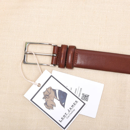 Trafalgar Calfskin Leather Belt Made in USA Size 36/90 - Brown