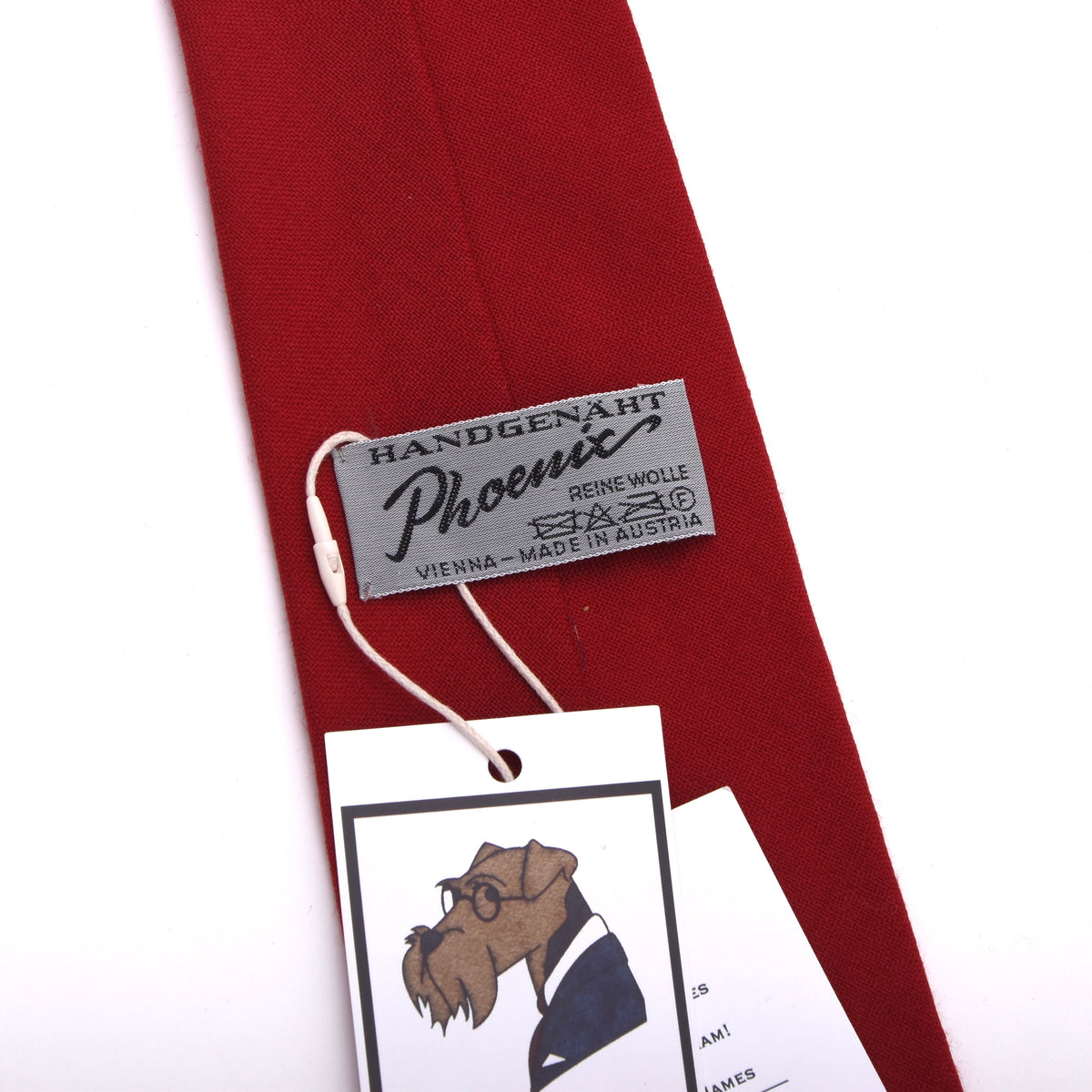 NOS Phoenix 100% Wool Tie Made in Austria - Red