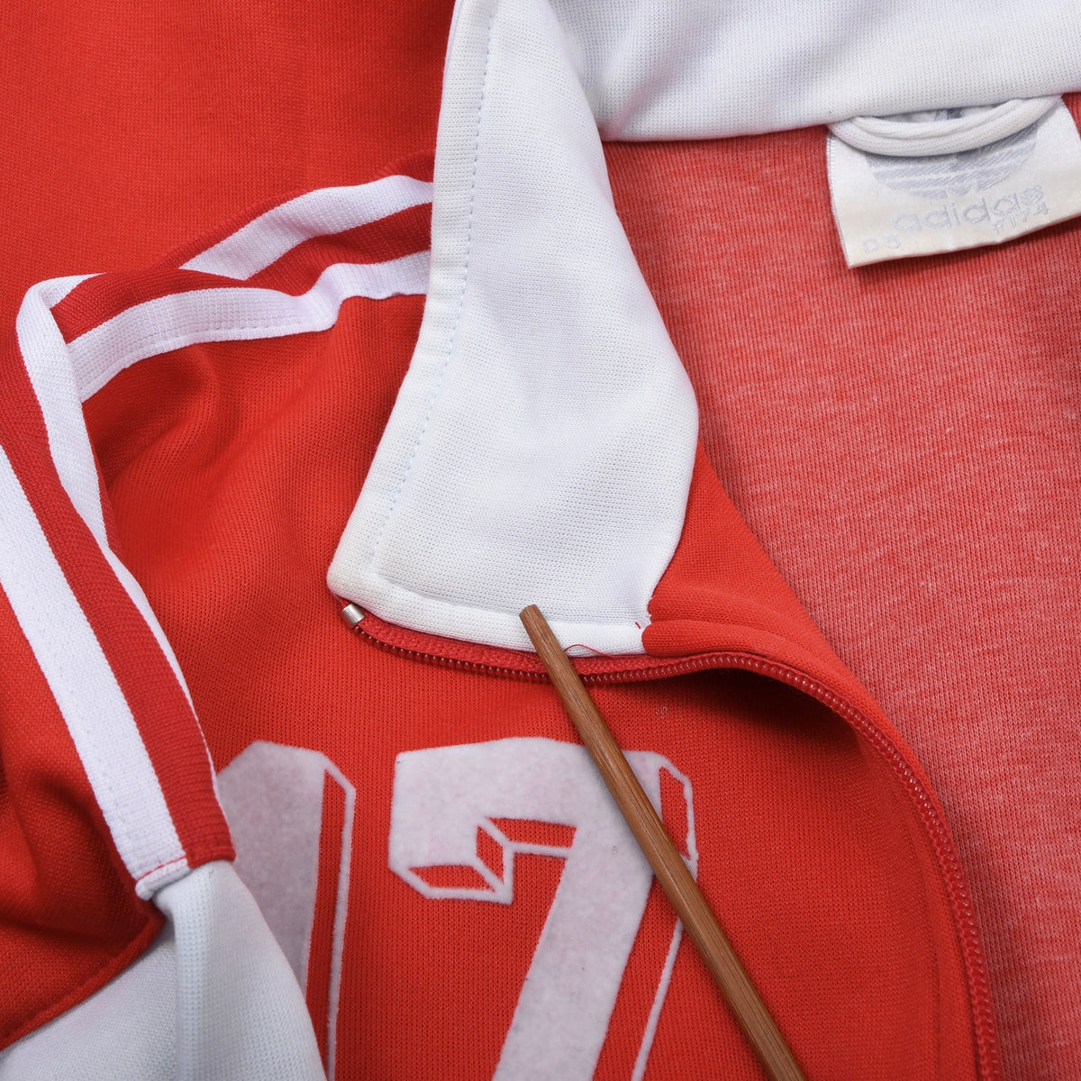 Vintage Silver Label Adidas Trainingsjacke Gr. D5 – Rot/Weiß