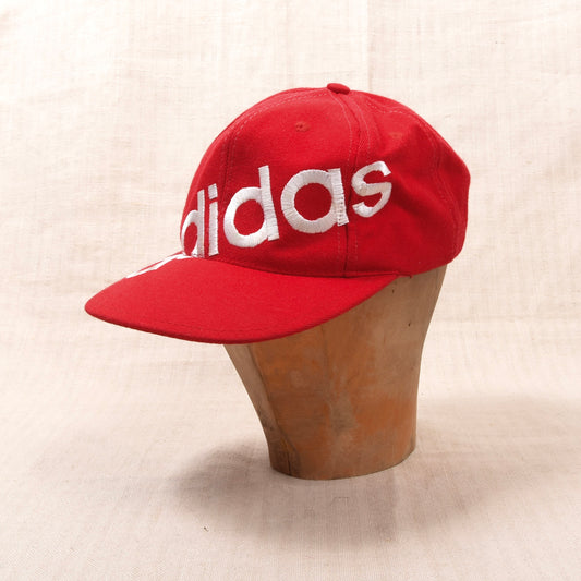 Vintage Adidas 1980-90er Snapback Cap - Rot Spellout