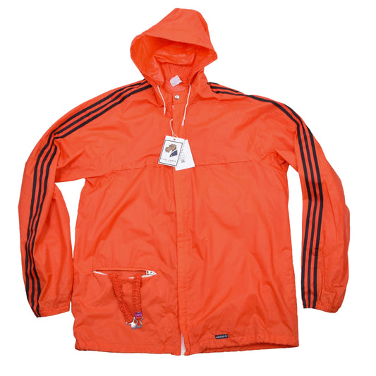 Vintage Adidas Packbare Nylon Regenjacke Größe D186 ca. 61cm - Orange