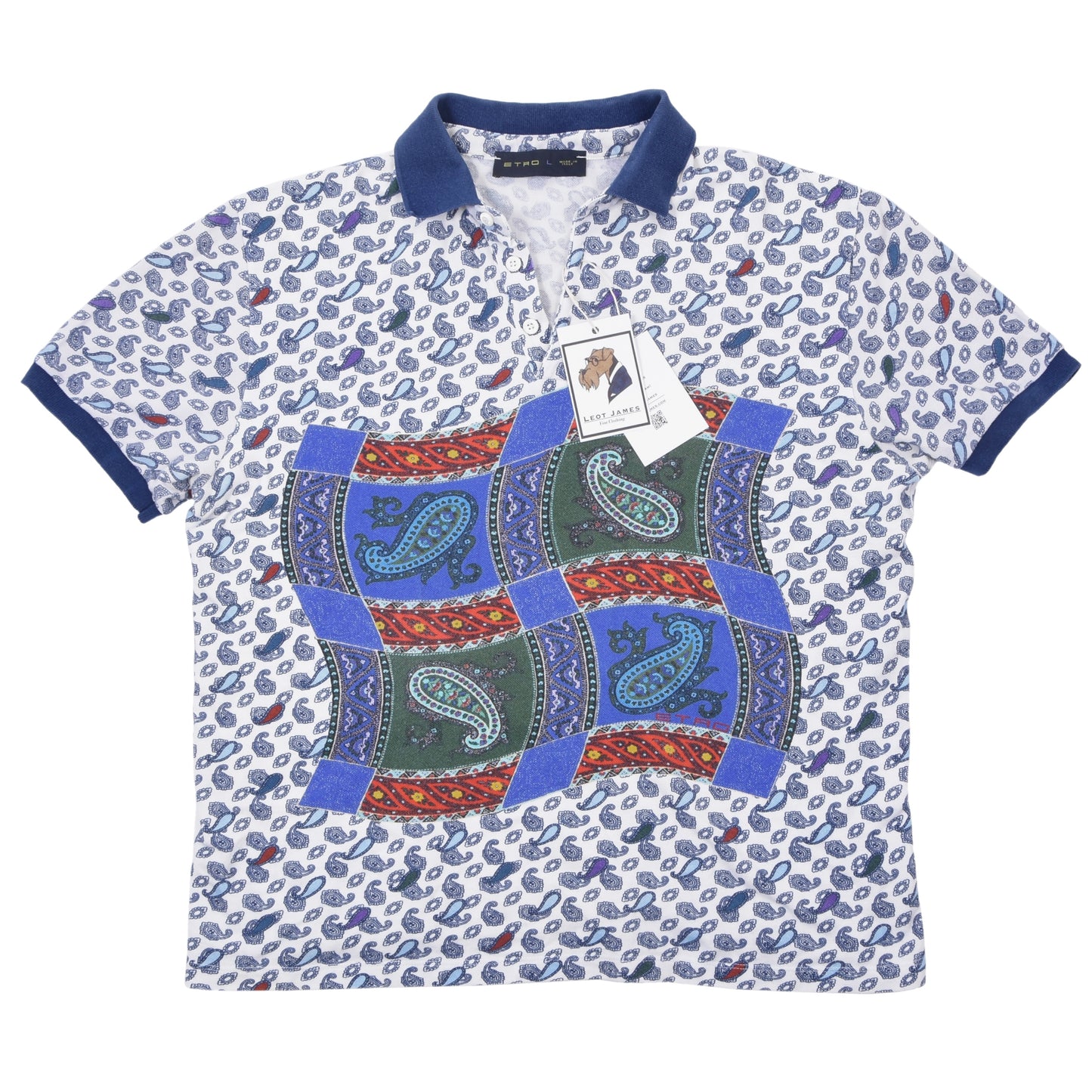 Etro Milano Poloshirt Größe L ca. 55cm - Paisley