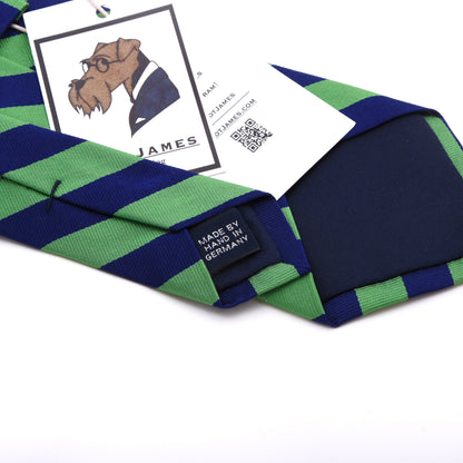 Polo Ralph Lauren 100% Seide Krawatte Made in Germany – Grün/Blau Streifen
