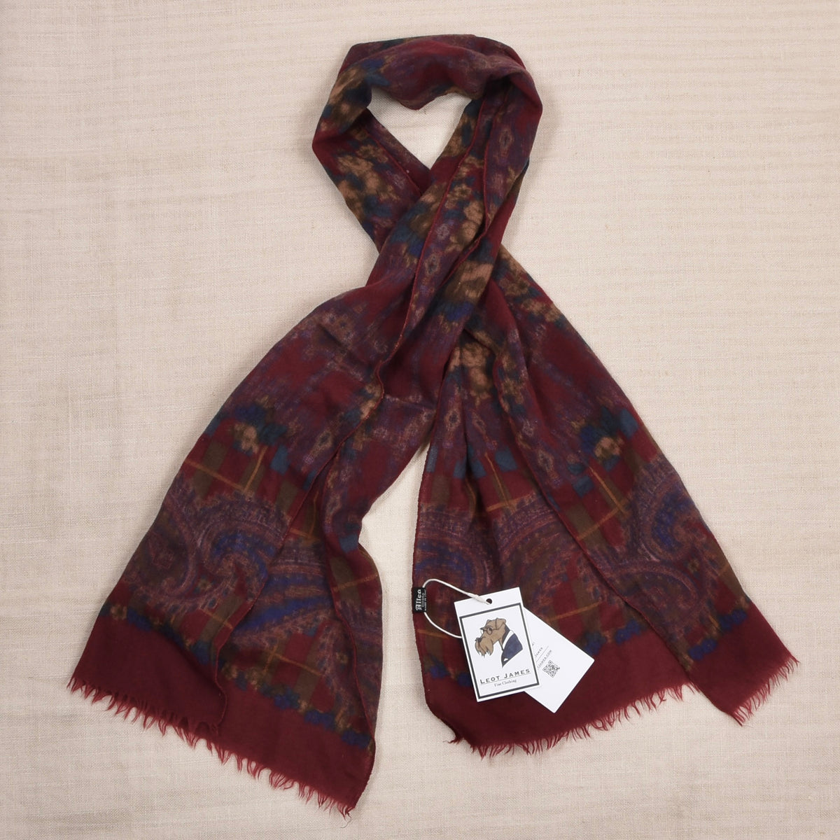 Vintage Altea Milano 100% Wool Scarf Made in Italy ca. 147cm