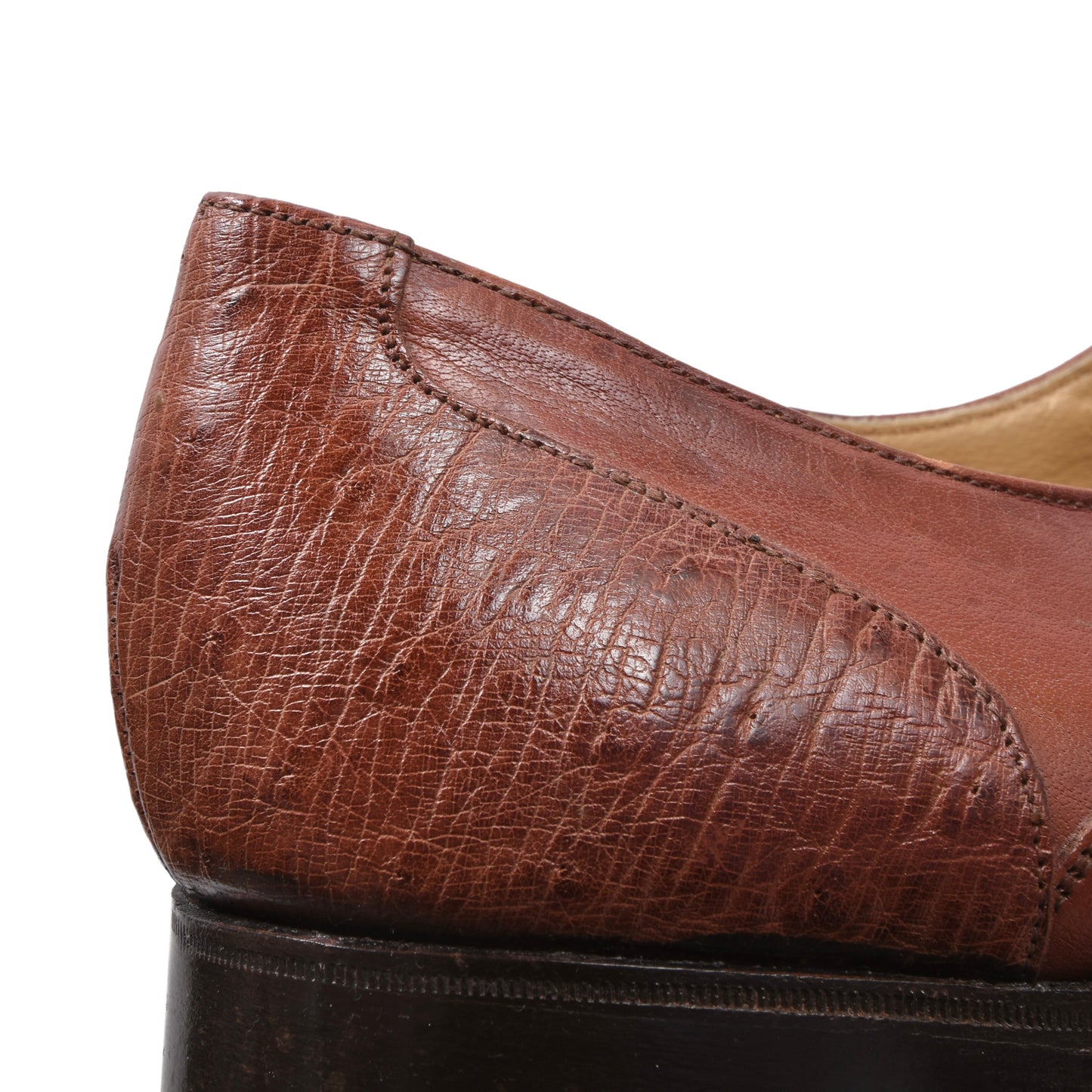Vintage Bally Schuhe aus Straußenleder, Größe 9 1/2 – Rostbraun