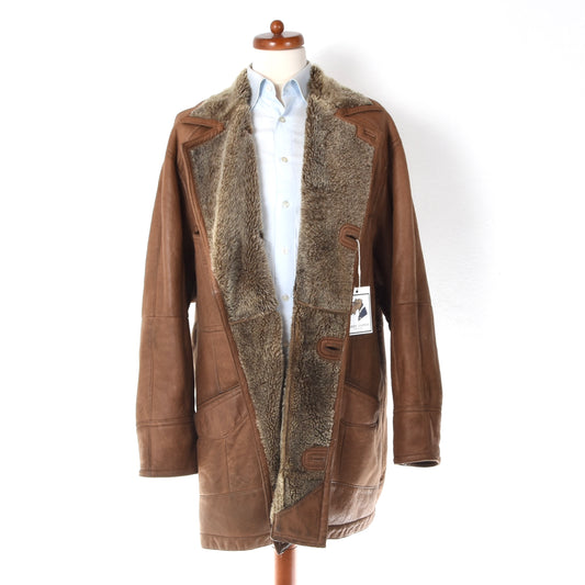 Vintage Christ Shearling Coat Size 54 Chest ca. 66cm - Brown