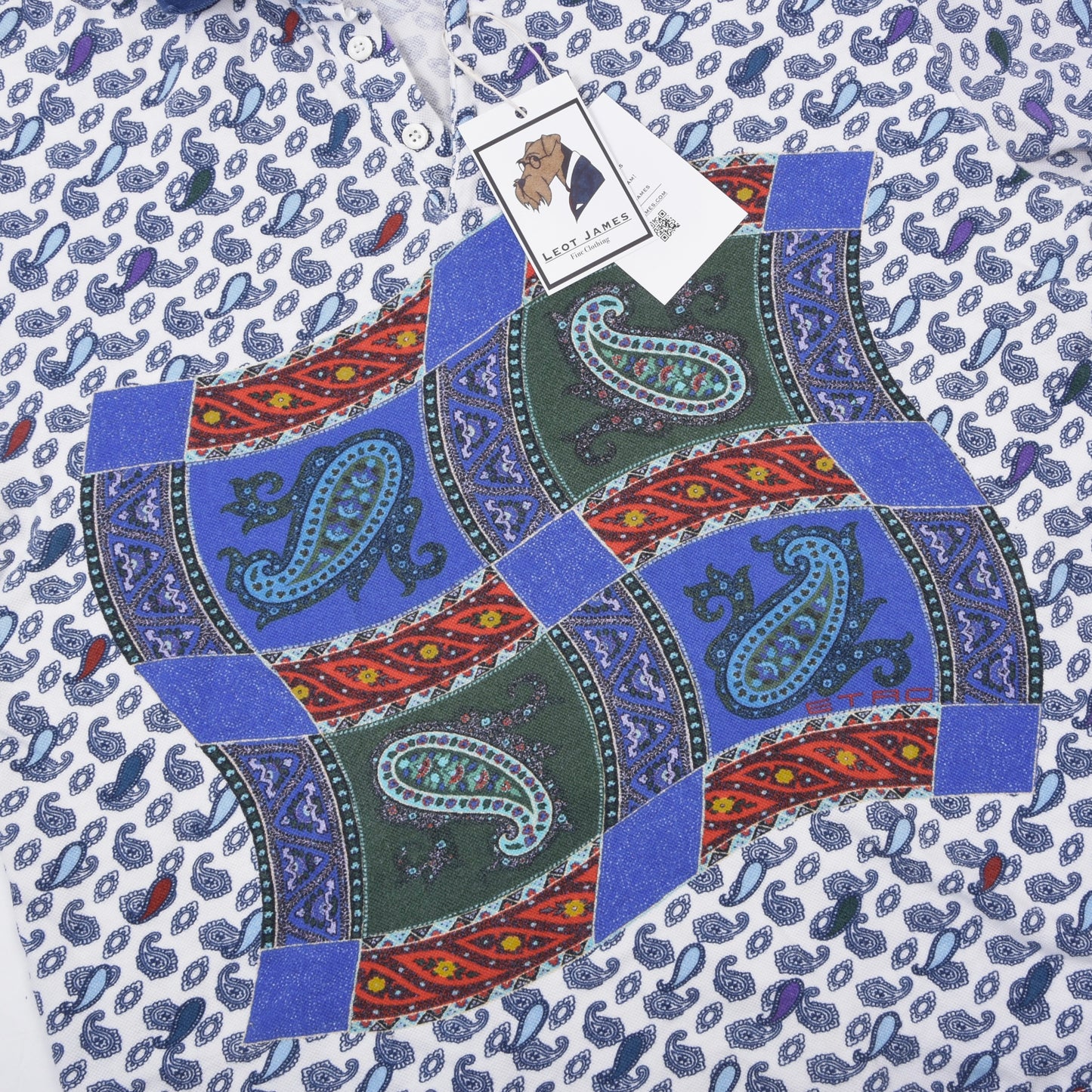 Etro Milano Poloshirt Größe L ca. 55cm - Paisley