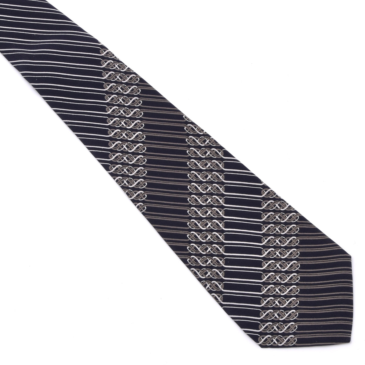 Vintage Lanvin Paris 1970s Silk Tie Made in Italy - Navy Blue