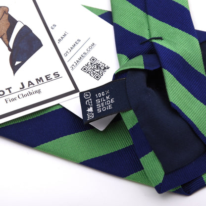 Polo Ralph Lauren 100% Seide Krawatte Made in Germany – Grün/Blau Streifen