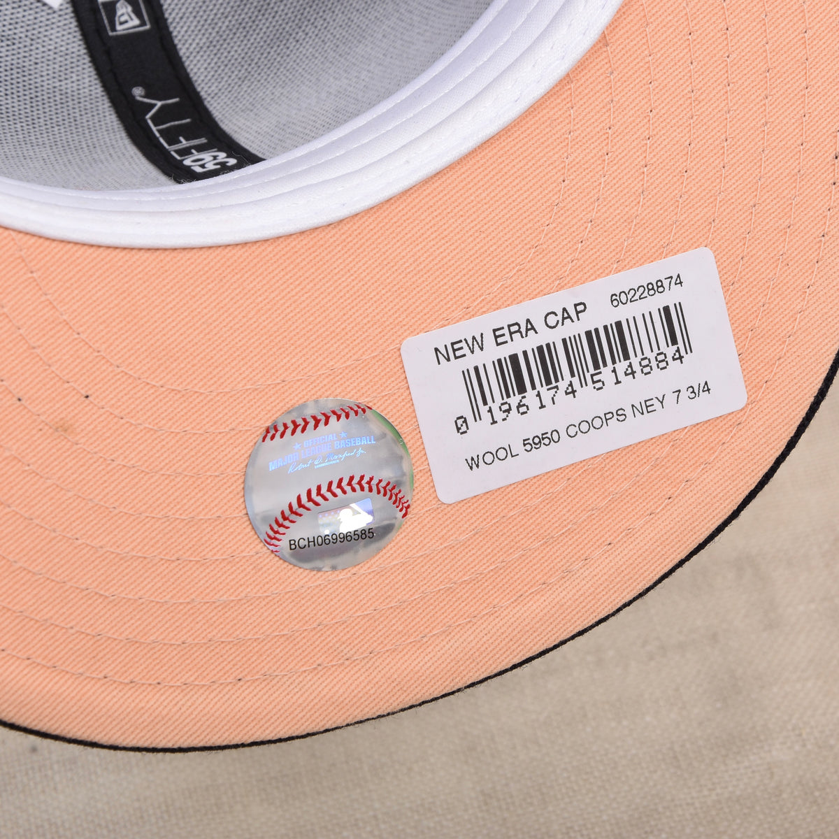 New Era New York Yankees Baseball Hat 100% Wool Size 7 /34 61.5cm - Navy/Copper-Rose Gold