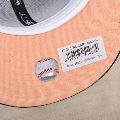 New Era New York Yankees Baseball Hat 100% Wool Size 7 /34 61.5cm - Navy/Copper-Rose Gold