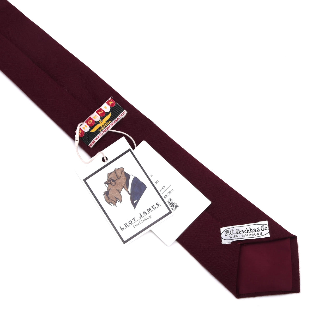 NOS P.C. Leschka x Phoenix Krawatte 100% Wolle Made in Austria – Aubergine