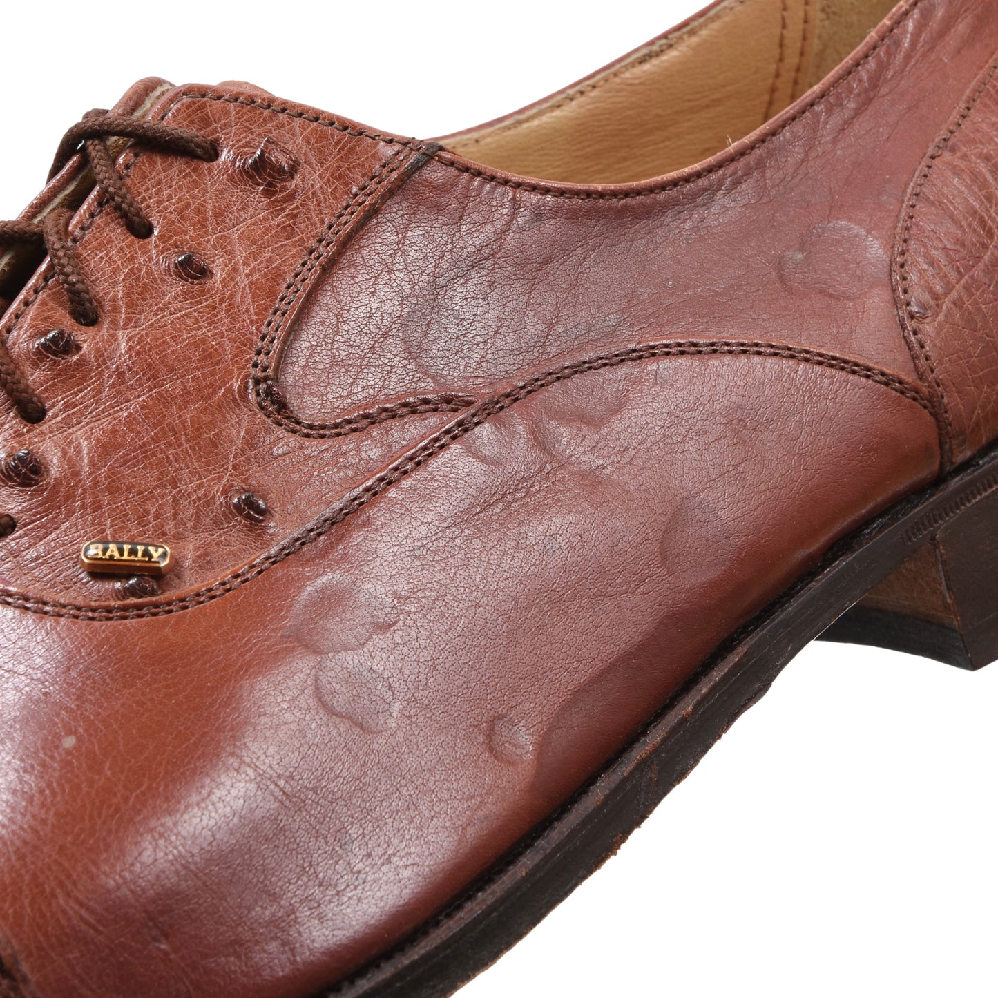 Vintage Bally Schuhe aus Straußenleder, Größe 9 1/2 – Rostbraun