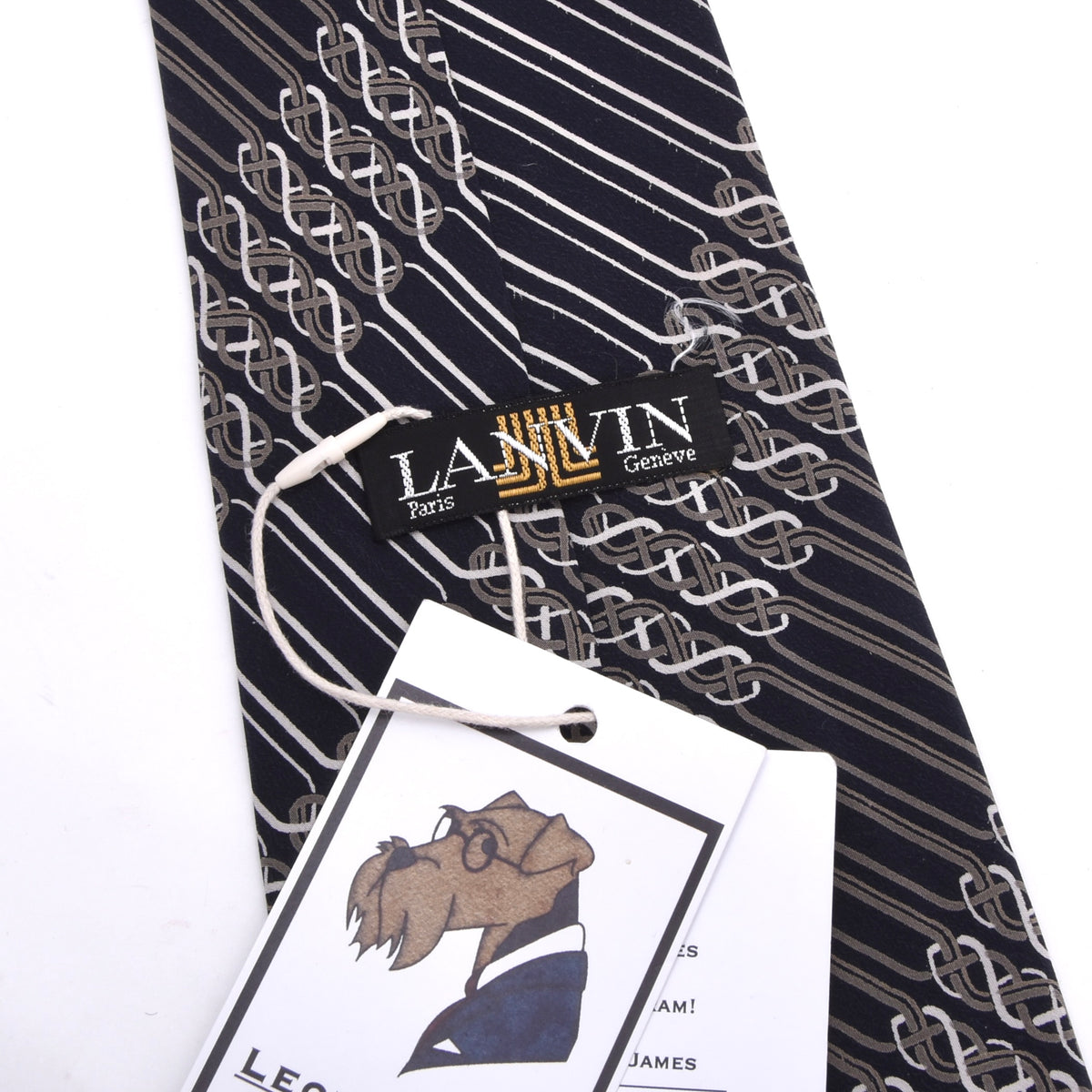 Vintage Lanvin Paris 1970s Silk Tie Made in Italy - Navy Blue