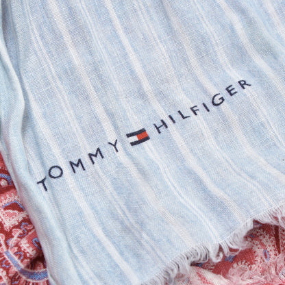 2x Tommy Hilfiger Linen Scarves - Paisley & Stripes