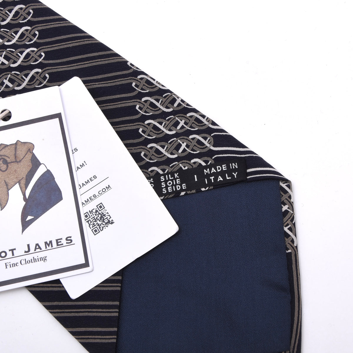 Vintage Lanvin Paris 1970s Silk Tie Made in Italy - Navy Blue
