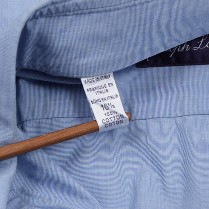 Ralph Lauren Purple Label Hemd Doppelmanschette Größe 16 1/2 - Blau