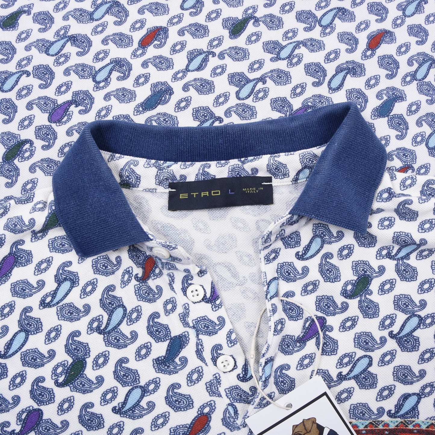 Etro Milano Poloshirt Größe L ca. 55cm - Paisley