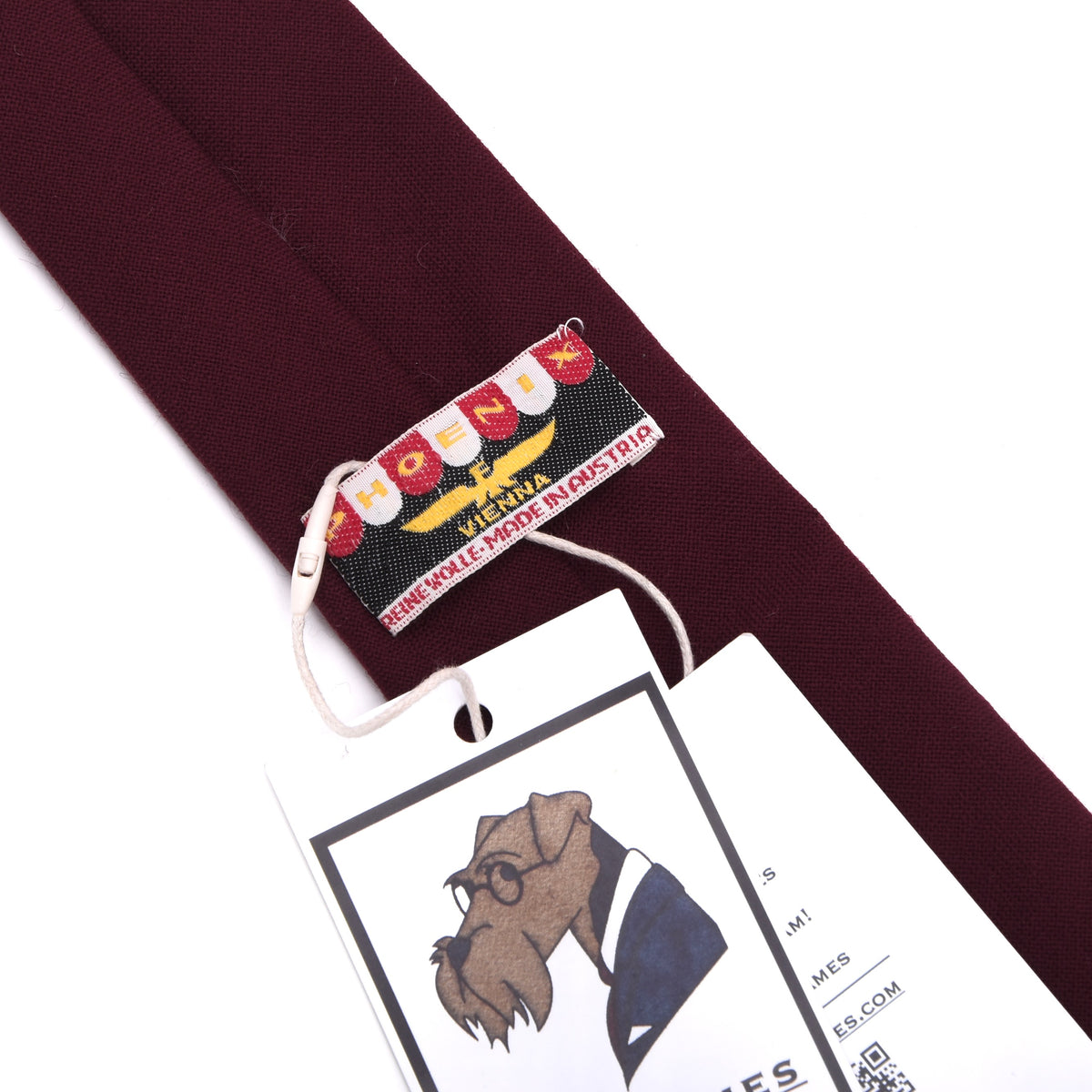 NOS P.C. Leschka x Phoenix Krawatte 100% Wolle Made in Austria – Aubergine