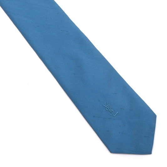 Vintage Yves Saint Laurent YSL Shantung Seide Krawatte – Blau