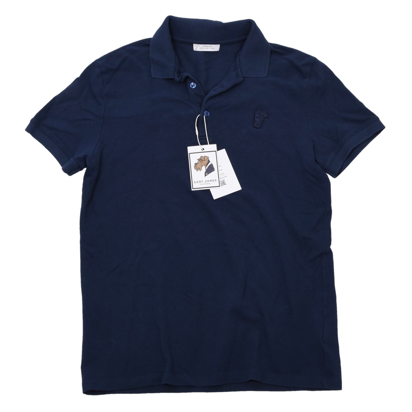 Versace Collection Medusa Polohemd Größe M ca. 49.5cm - Marineblau
