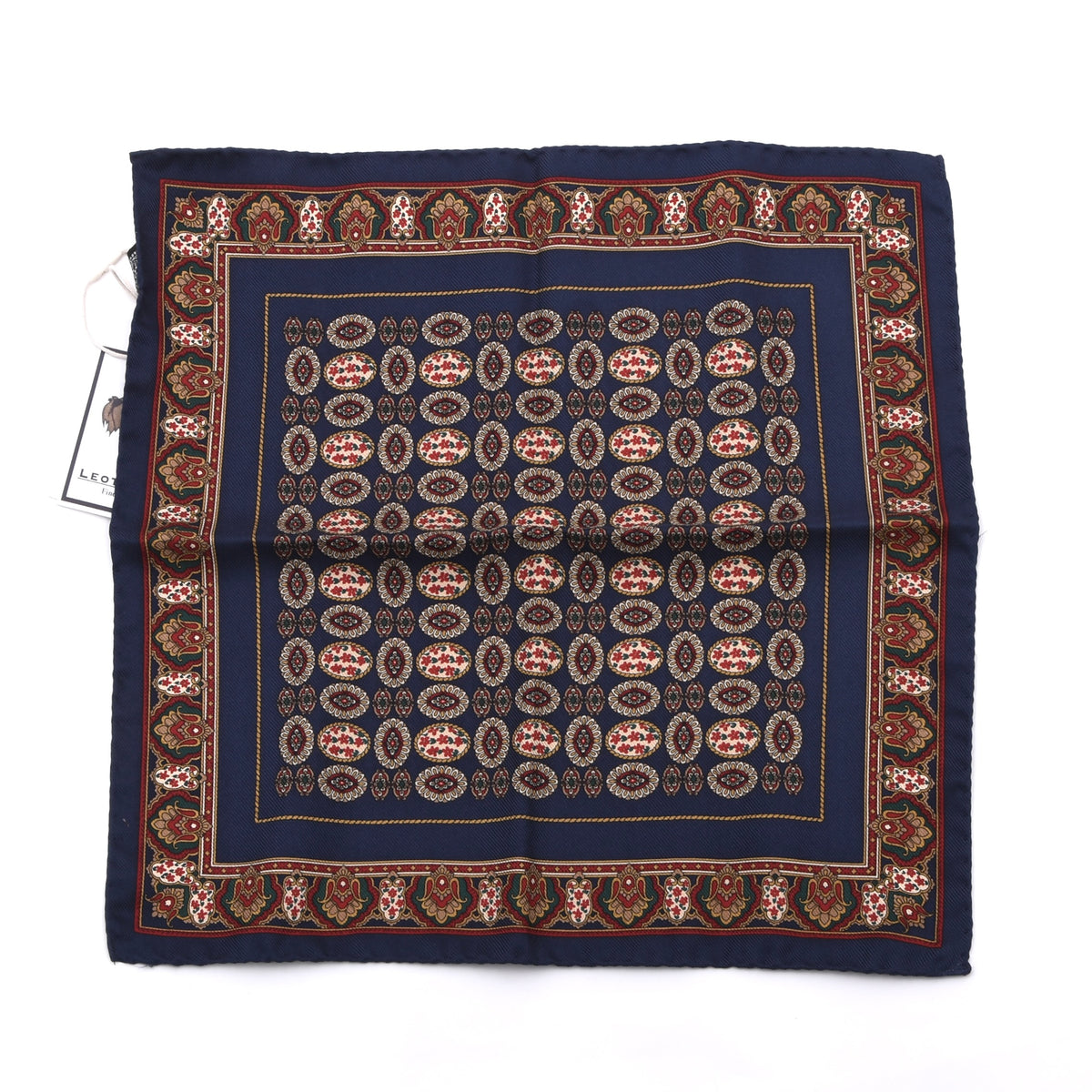 Klassik Seide Einstecktuch Made in Italy - Marineblau Neat