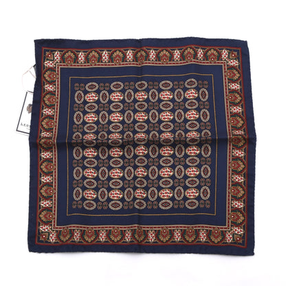 Klassik Seide Einstecktuch Made in Italy - Marineblau Neat