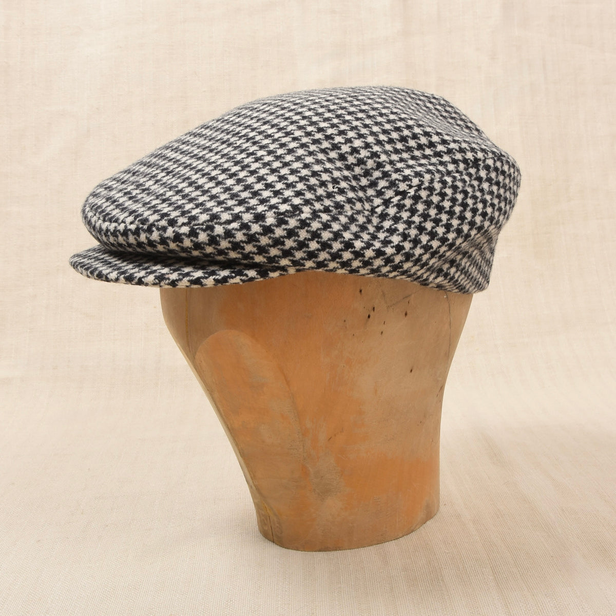 Vintage Italian Wolle Schiebermütze Gr. 57 - Hahnentritt