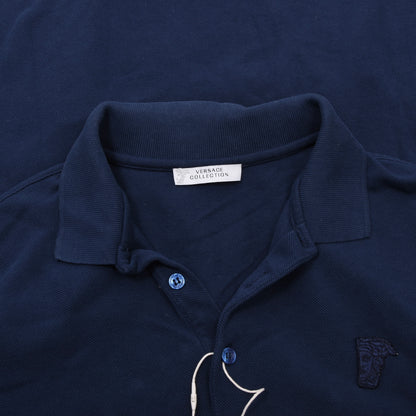 Versace Collection Medusa Polohemd Größe M ca. 49.5cm - Marineblau