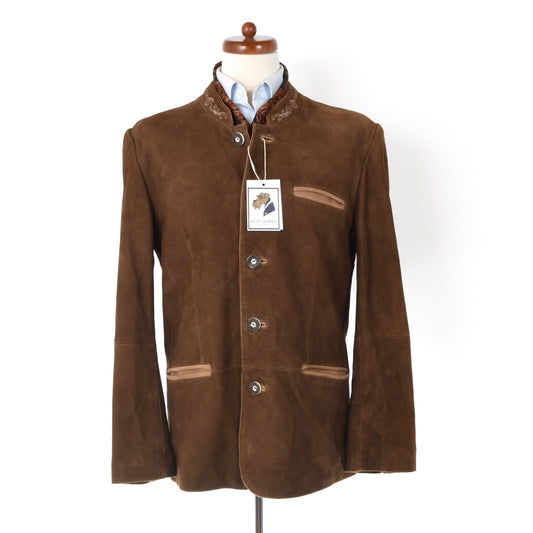 Der Wildschütz Goat Suede Janker/Jacket Size 48 - Brown