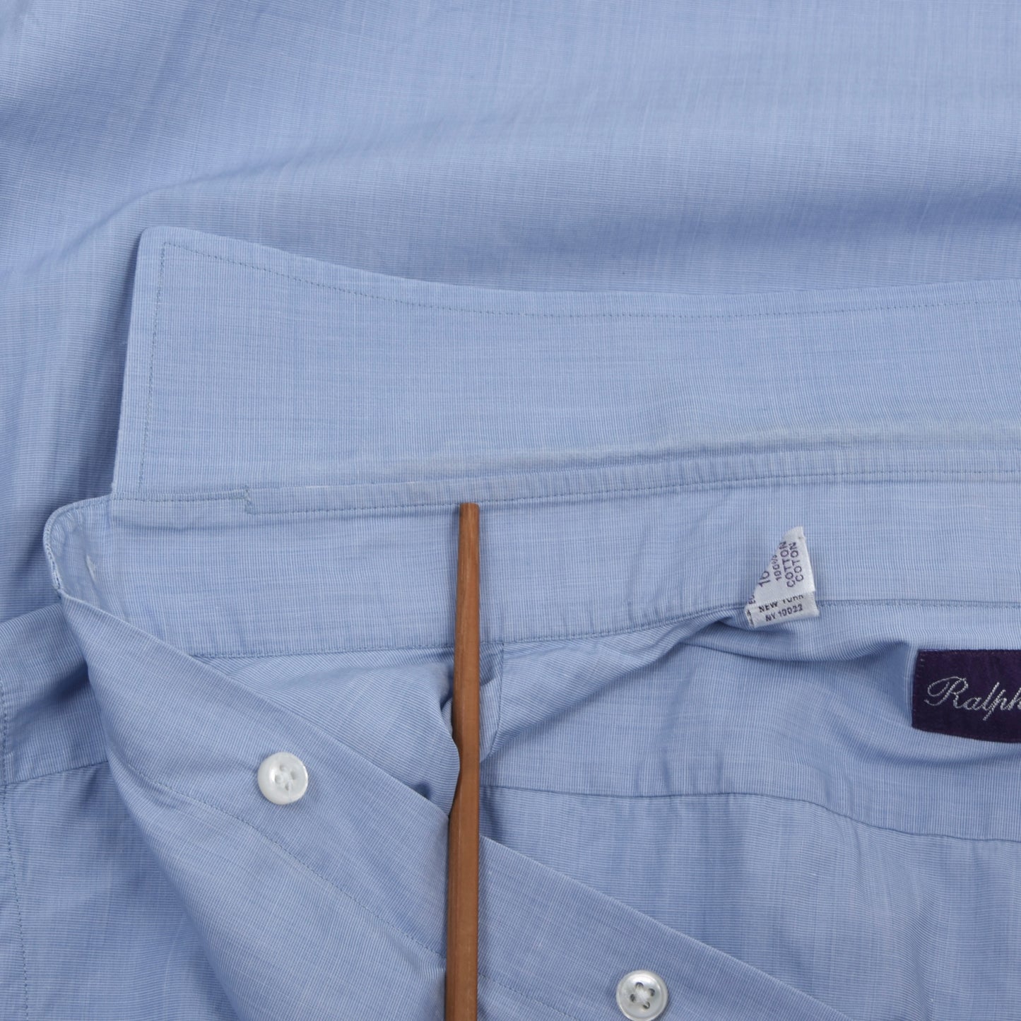 Ralph Lauren Purple Label Hemd Doppelmanschette Größe 16 1/2 - Blau