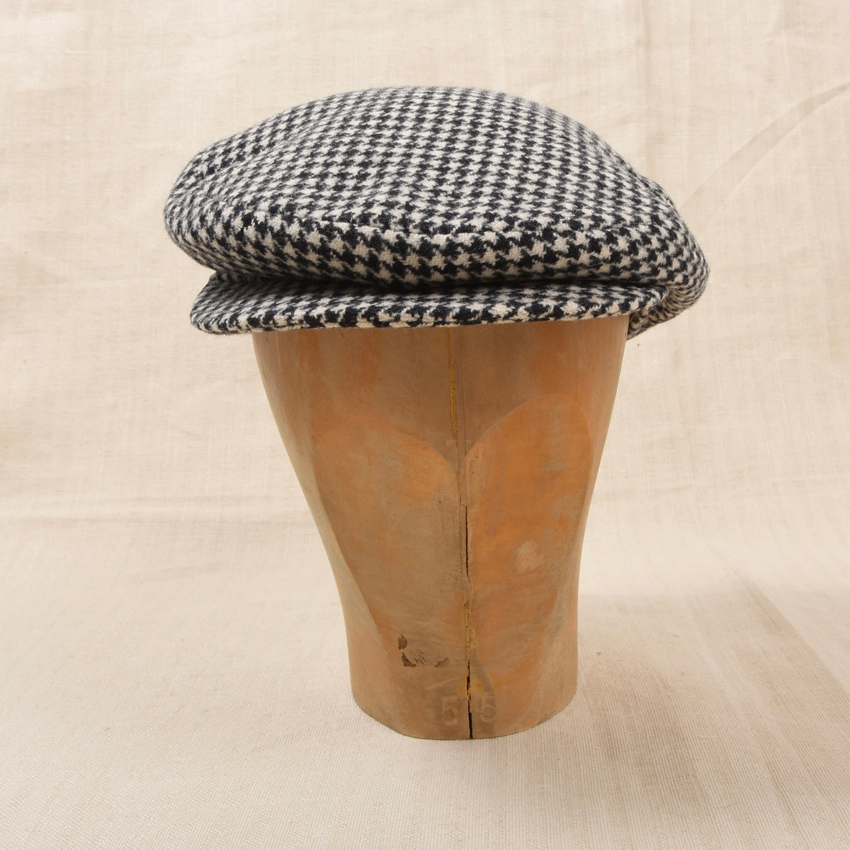 Vintage Italian Wolle Schiebermütze Gr. 57 - Hahnentritt