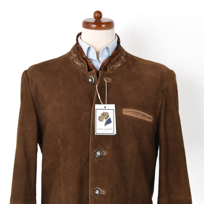 Der Wildschütz Goat Suede Janker/Jacket Size 48 - Brown