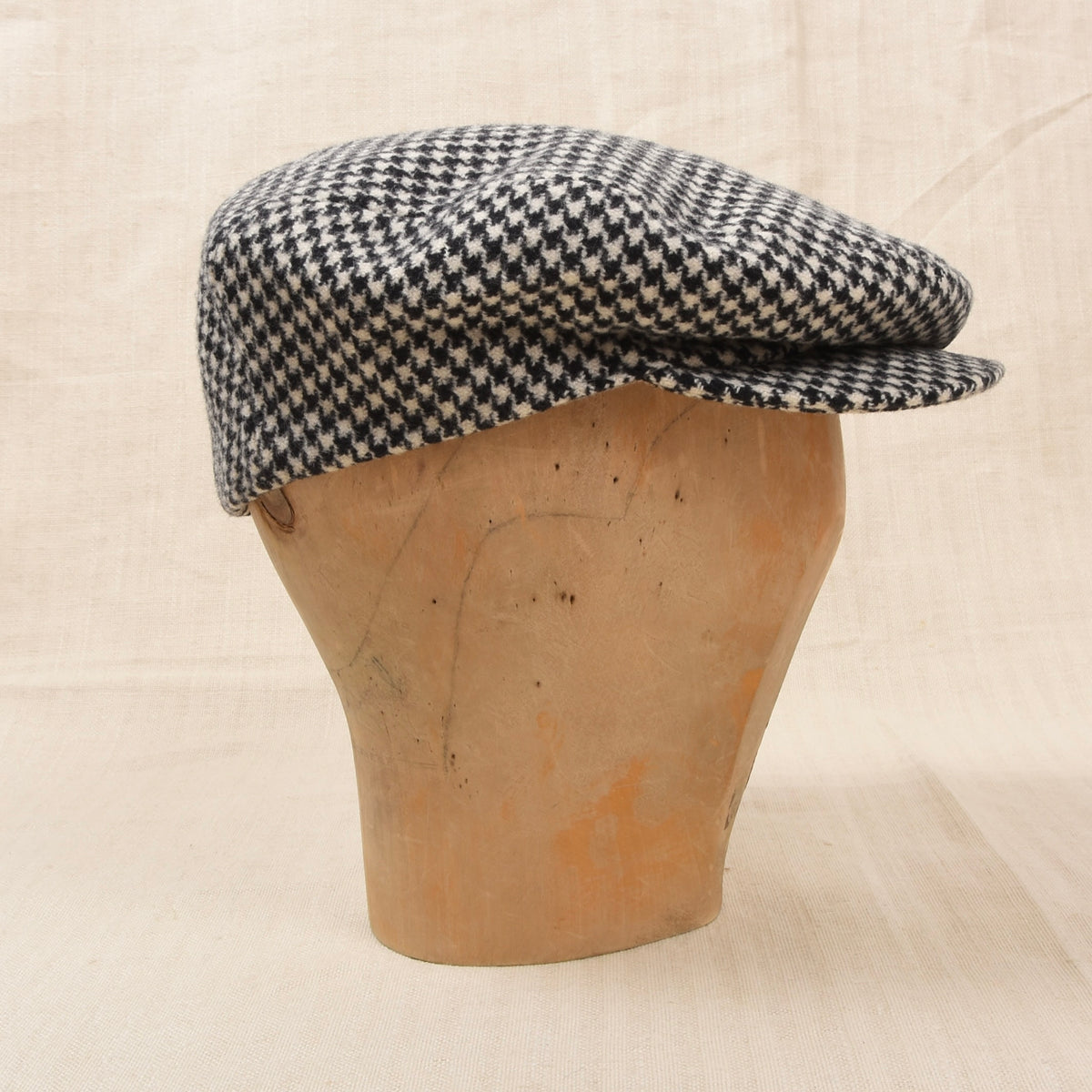 Vintage Italian Wolle Schiebermütze Gr. 57 - Hahnentritt
