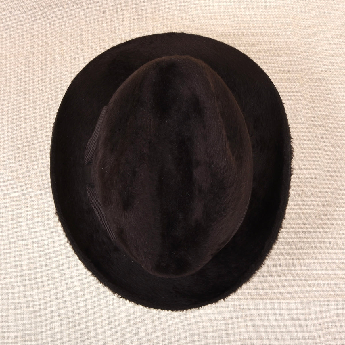 Vintage Hückel Langhaar Fellfilz Trilby Hut Gr. 55 - Schokobraun
