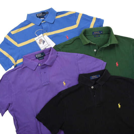 Polo Ralph Lauren 4x Poloshirts Größe M Custom Fit ca. 48-52cm - Gestreift/Grün/Schwarz/Lila