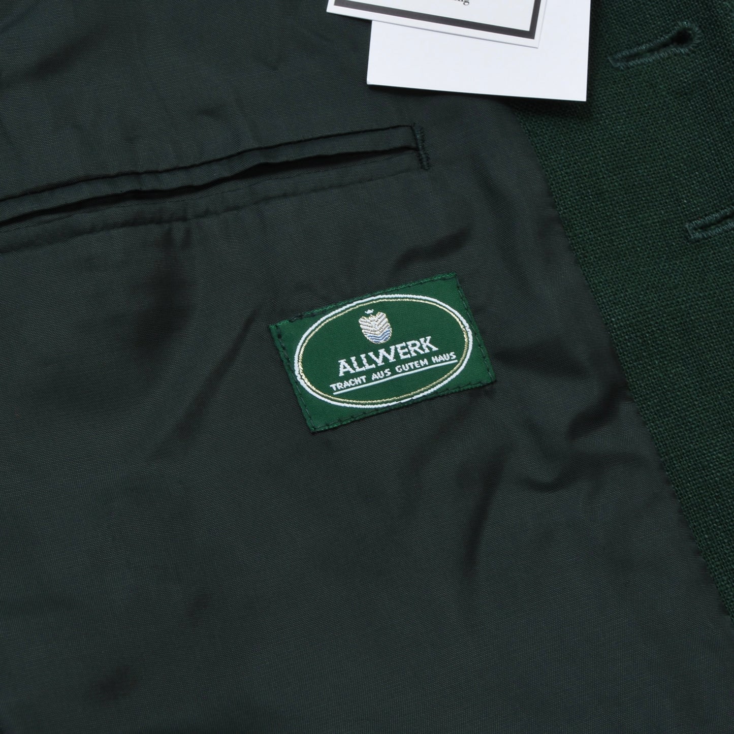 Allwerk Linen Trachten Vest Size 52 ca. 56cm - Green