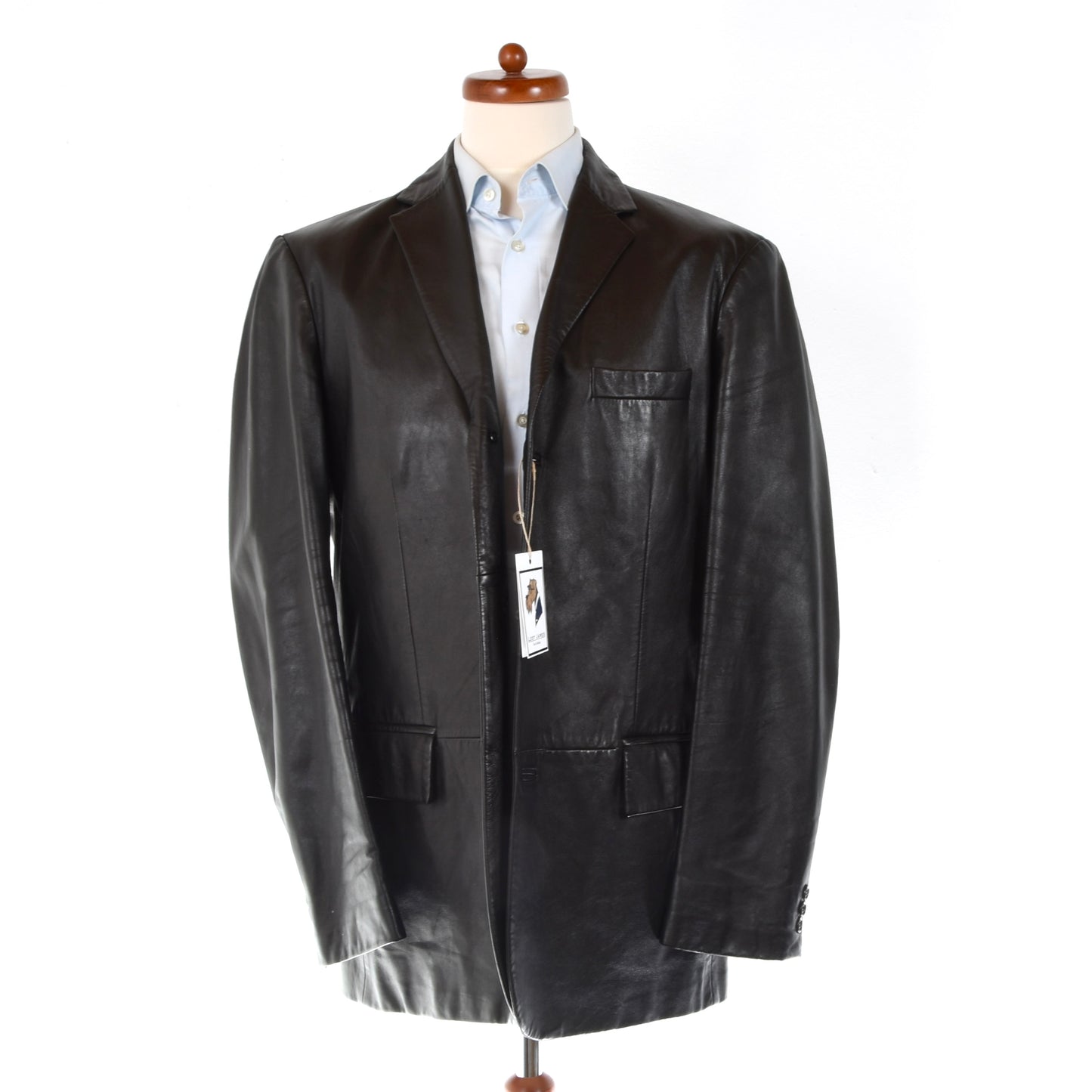 Hugo Boss Lambskin Leather Jacket Size 52 - Black