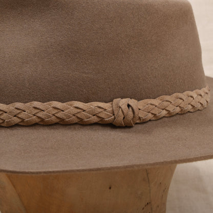 Vintage Akubra Snowy River Fellfilz Hut Made in Australien ca. Gr. 58 - Grau-Braun/Tan