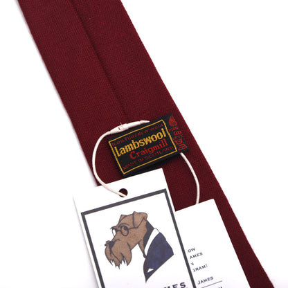 NOS Craigmill Krawatte 100% Schurwolle Made in Scotland – Weinrot
