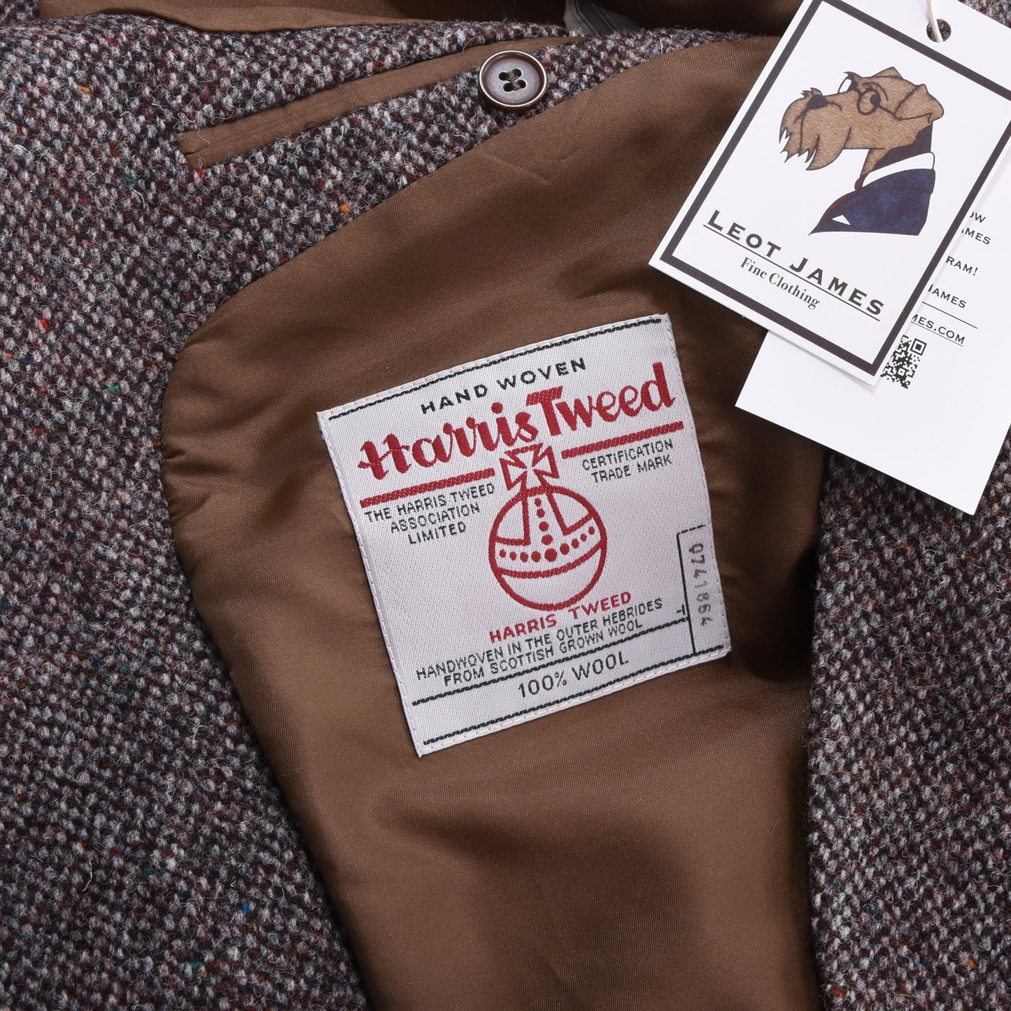 Aristokrat Harris Tweed Wool Jacket Size 26 ca. 58cm - Brown