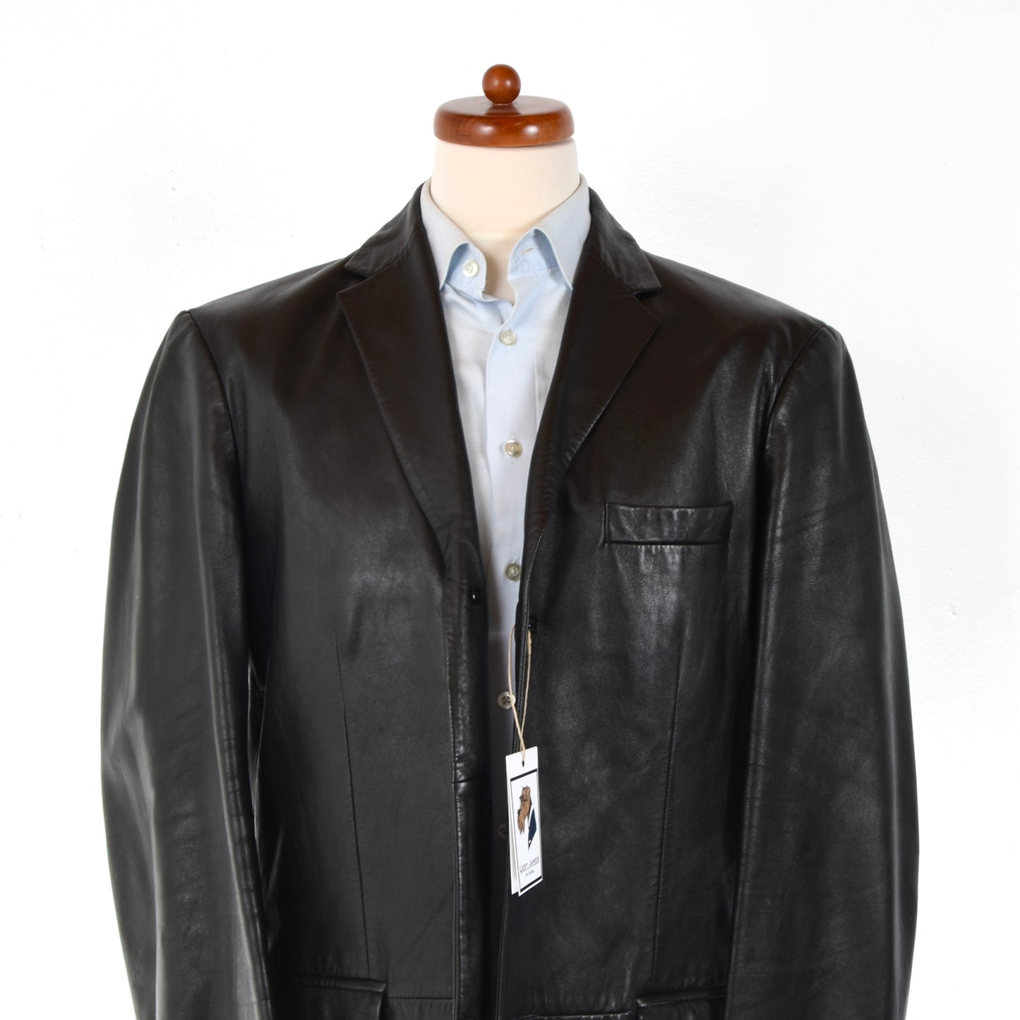 Hugo Boss Lambskin Leather Jacket Size 52 - Black