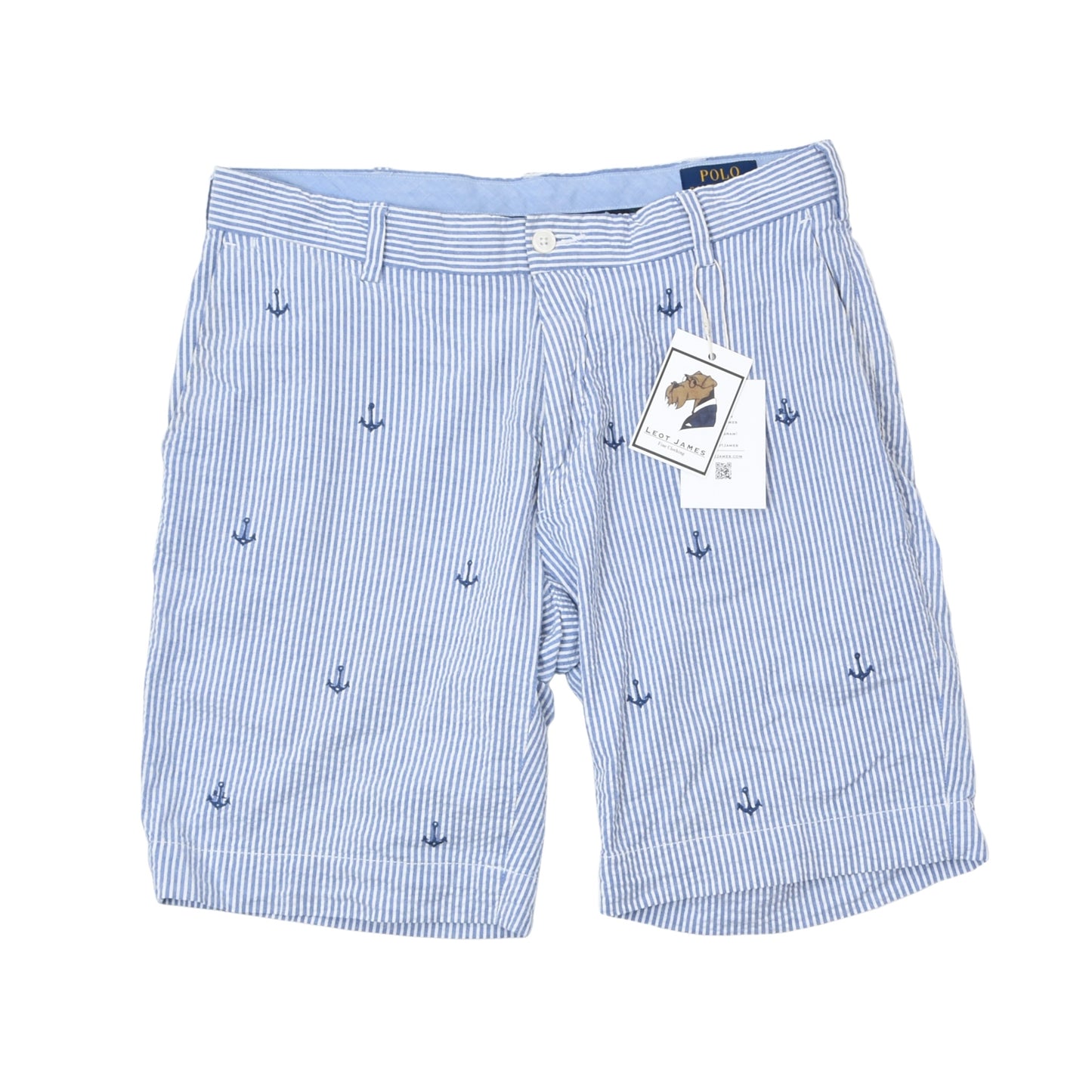 Polo Ralph Lauren Seersucker Shorts Size 32 - Blue/White Anchor