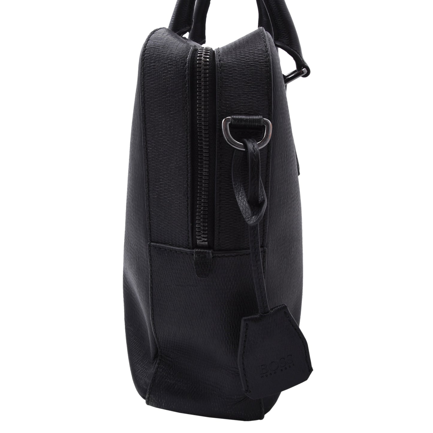 Hugo Boss Ledertasche/Laptop-Tablet-Tasche ca. 40cm - Schwarz