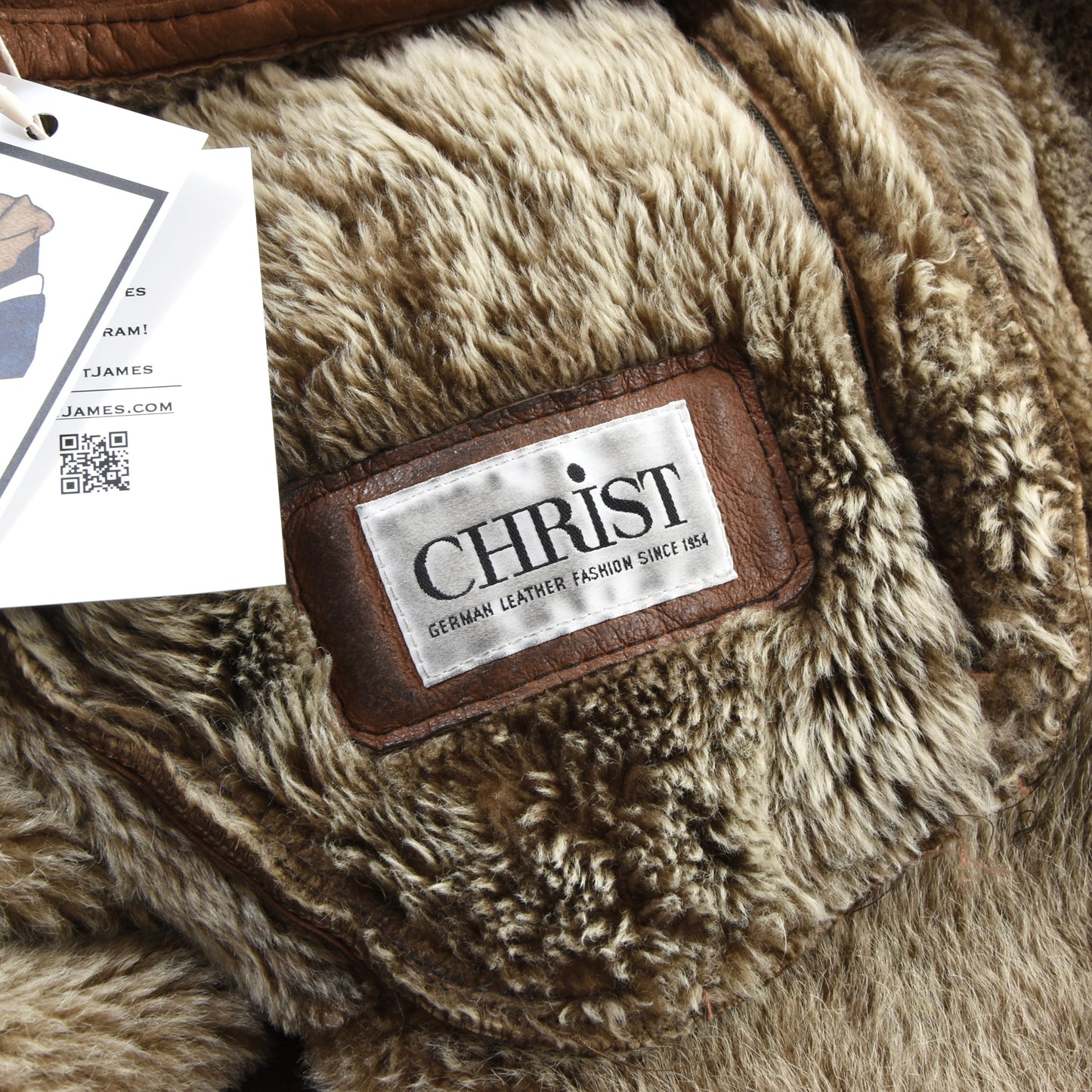 Vintage Christ Shearling Coat Size 54 Chest ca. 66cm - Brown