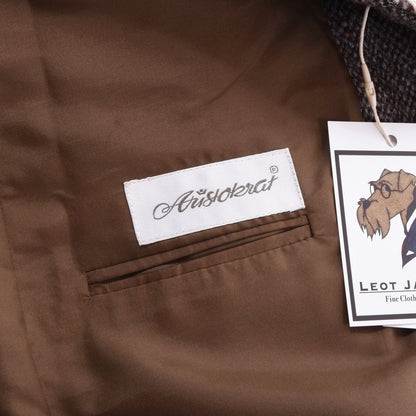 Aristokrat Harris Tweed Wool Jacket Size 26 ca. 58cm - Brown