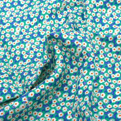 Classic Silk Pocket Square Made in Italy - Teal Flowers