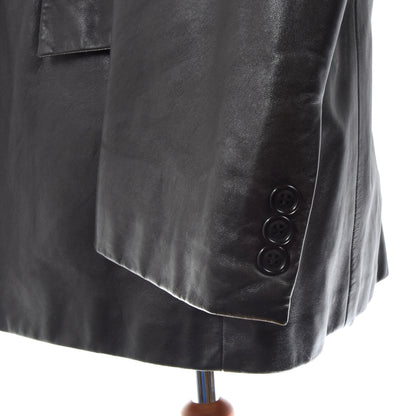 Hugo Boss Lambskin Leather Jacket Size 52 - Black