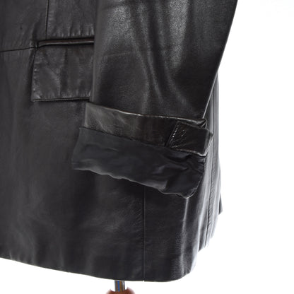 Hugo Boss Lambskin Leather Jacket Size 52 - Black